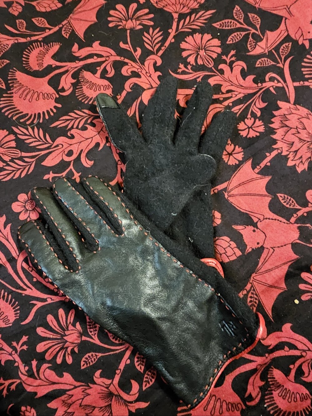 EUC Lauren By Ralph Lauren Leather And Wool/Cashmere Gloves - Size Small